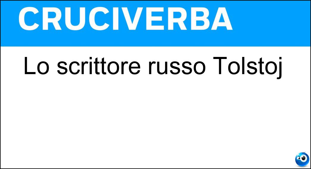 Lo scrittore russo Tolstoj Soluzione Lo scrittore russo Tolstoj - Lev