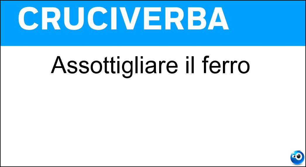 Assottigliare il ferro Soluzione Assottigliare il ferro - Limare
