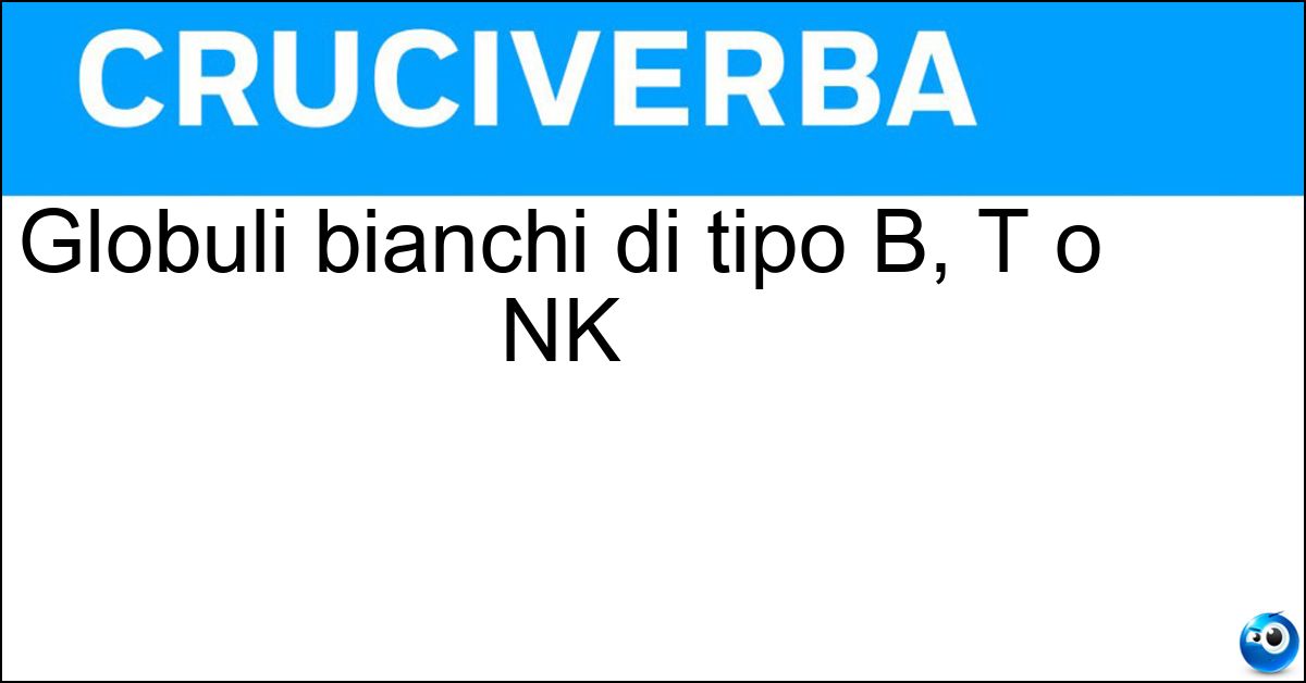 Soluzione Globuli bianchi di tipo B, T o NK - Linfociti
