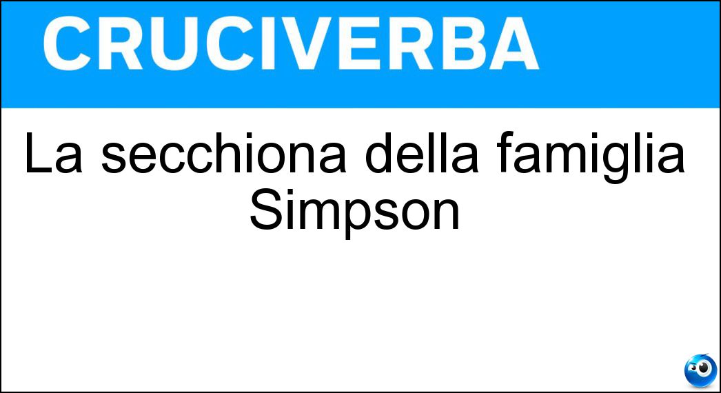 La secchiona della famiglia Simpson Soluzione Cruciverba: La secchiona della famiglia Simpson - Risposta Lisa