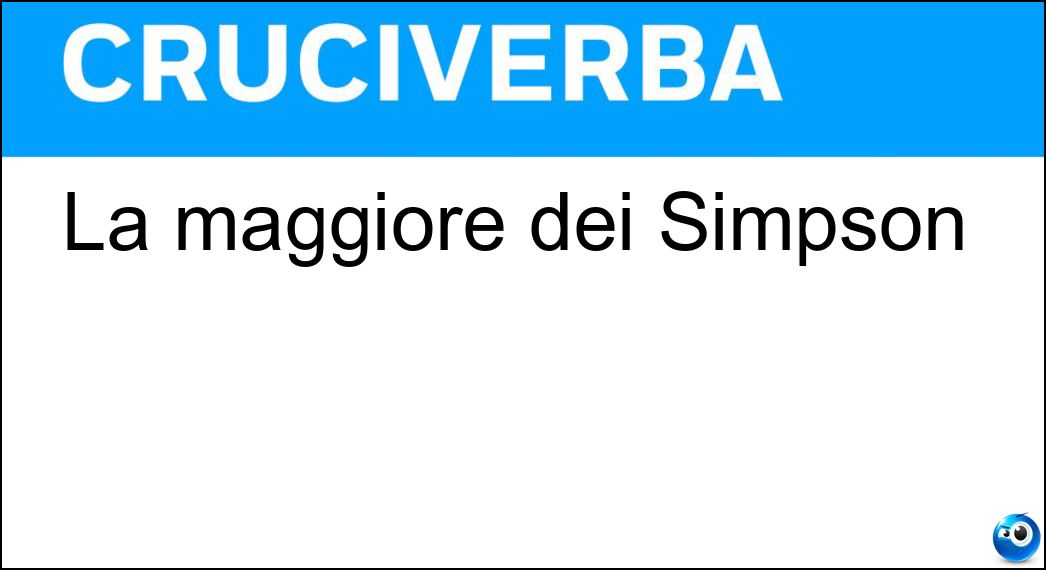 La maggiore dei Simpson Soluzione La maggiore dei Simpson - Lisa