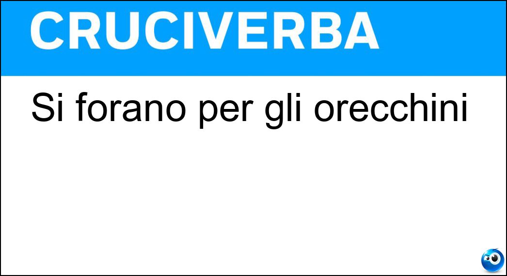 Si forano per gli orecchini Soluzione Si forano per gli orecchini - Lobi