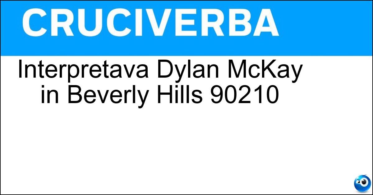 Interpretava Dylan McKay in Beverly Hills 90210 Soluzione Interpretava Dylan McKay in Beverly Hills 90210 - Luke Perry