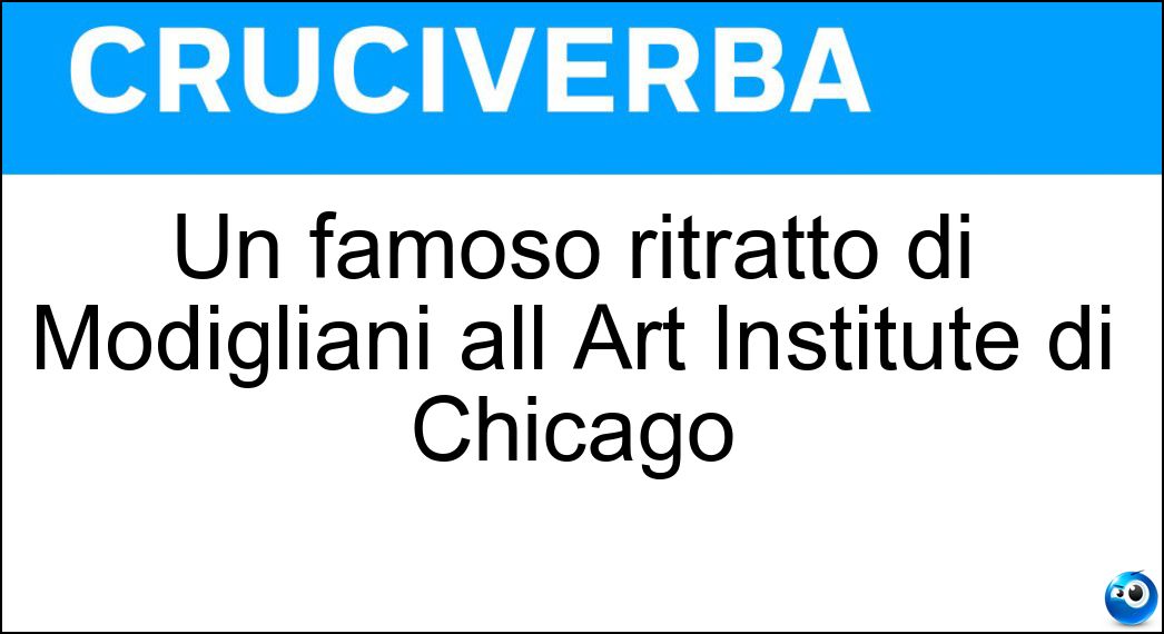 Soluzione Un famoso ritratto di Modigliani all Art Institute di Chicago - Madame Pompadour