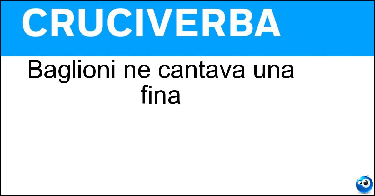 Baglioni ne cantava una fina Soluzione Baglioni ne cantava una fina - Maglietta