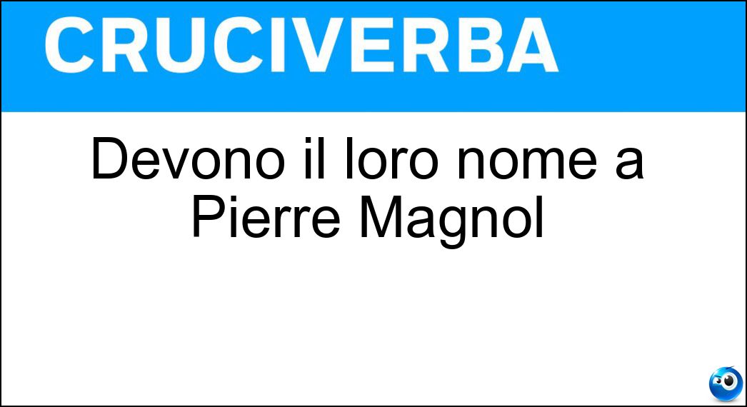 Devono il loro nome a Pierre Magnol