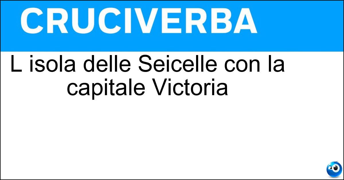 Soluzione L isola delle Seicelle con la capitale Victoria - Mahé