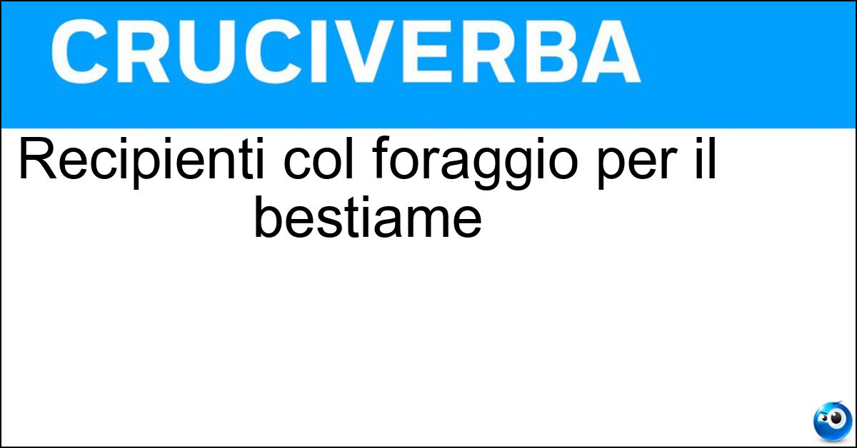 Soluzione Recipienti col foraggio per il bestiame - Mangiatoie
