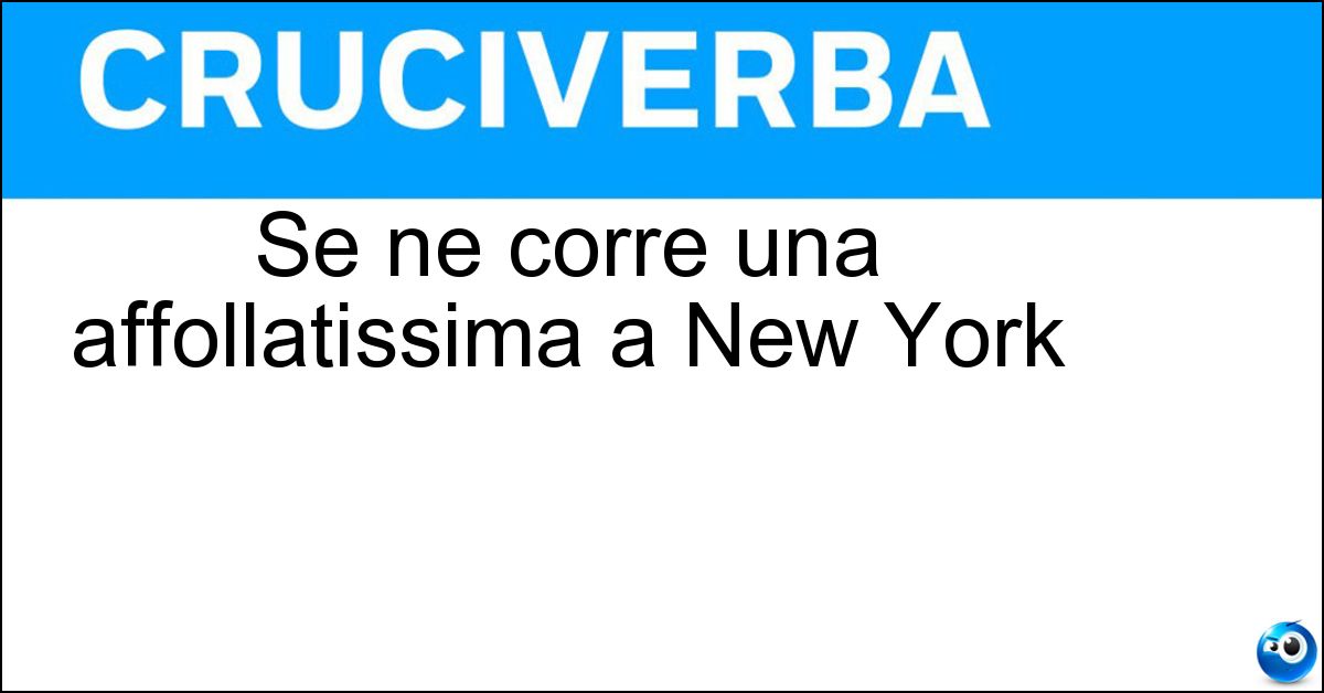 Soluzione Se ne corre una affollatissima a New York - Maratona