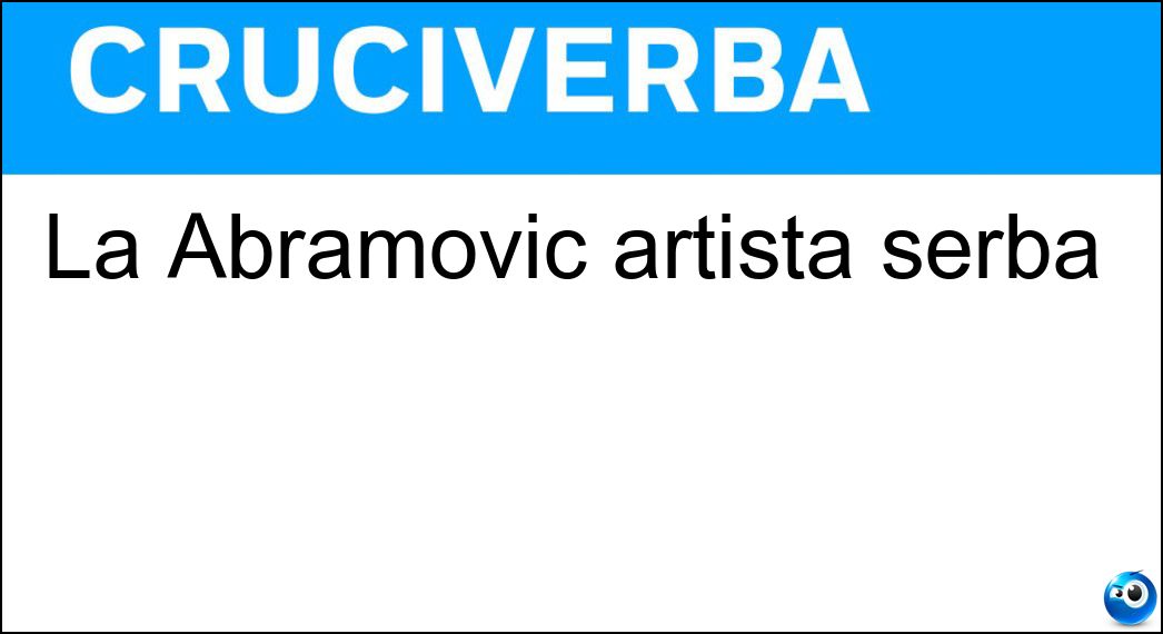 La Abramovic artista serba