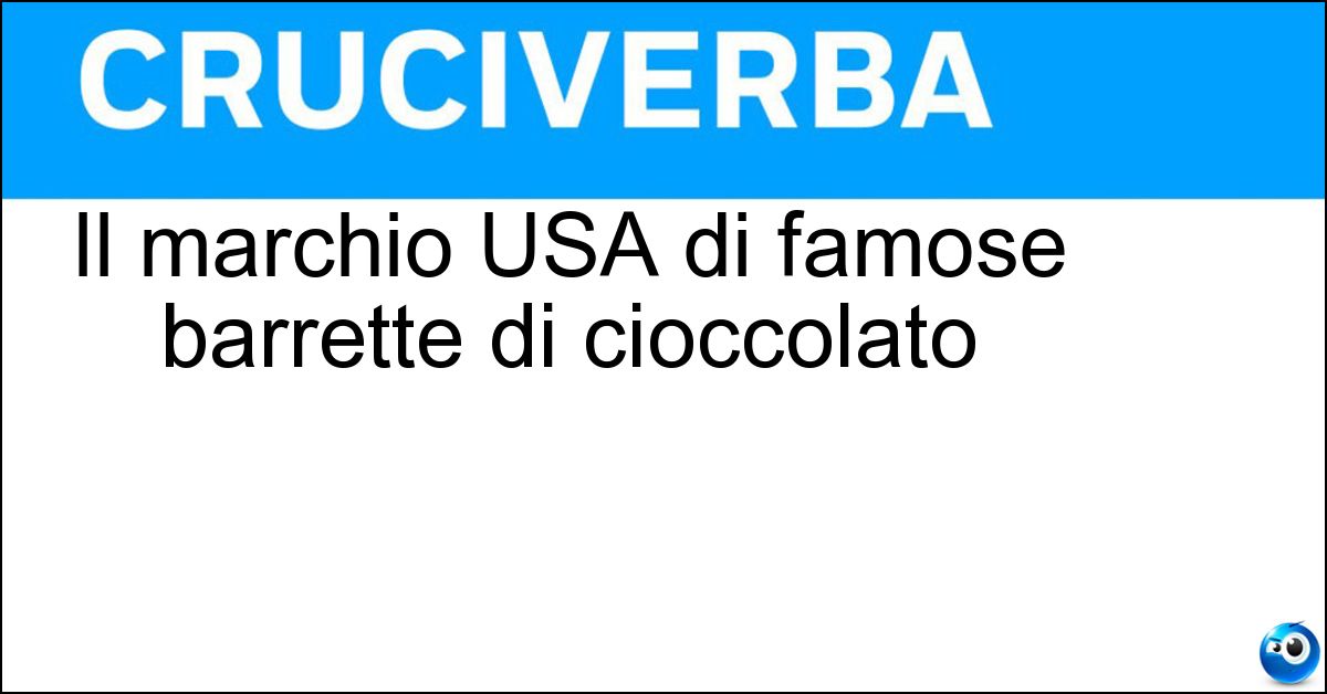 Il marchio USA di famose barrette di cioccolato Soluzione Il marchio USA di famose barrette di cioccolato - Mars