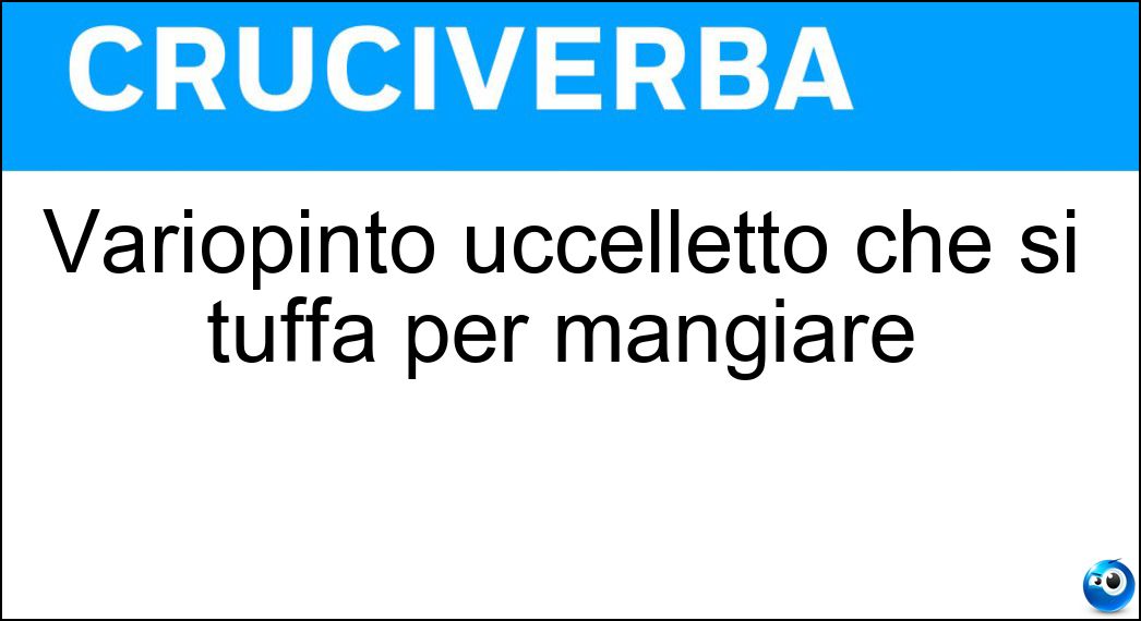 Variopinto uccelletto che si tuffa per mangiare