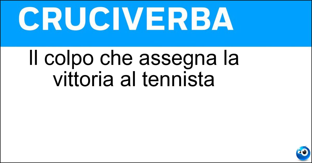 Soluzione Il colpo che assegna la vittoria al tennista - Match Ball