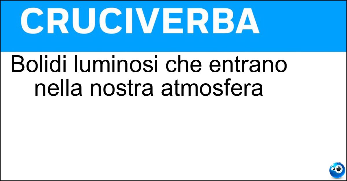Bolidi luminosi che entrano nella nostra atmosfera