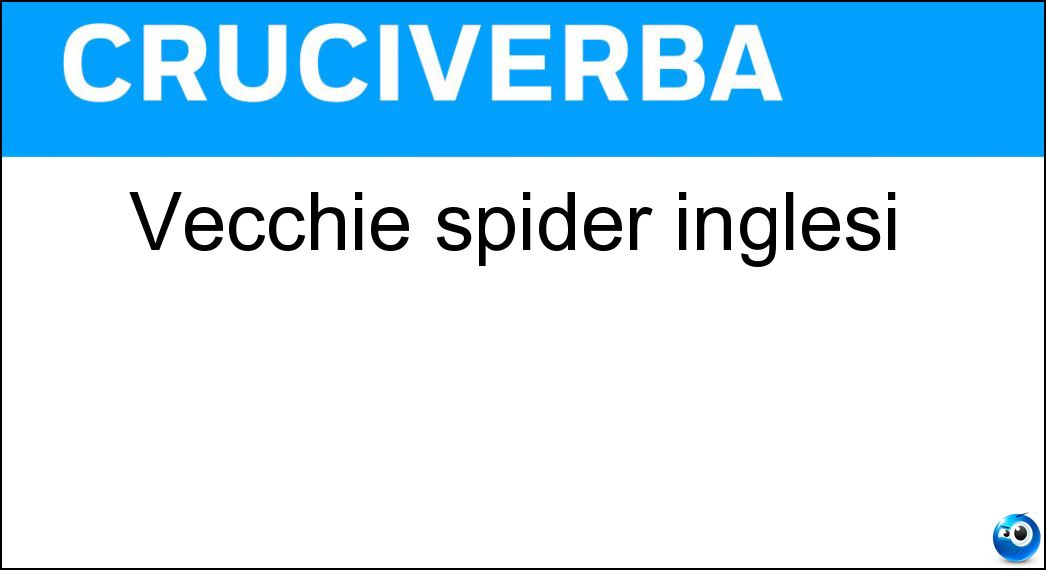 Vecchie spider inglesi Soluzione Cruciverba: Vecchie spider inglesi - Risposta Mg