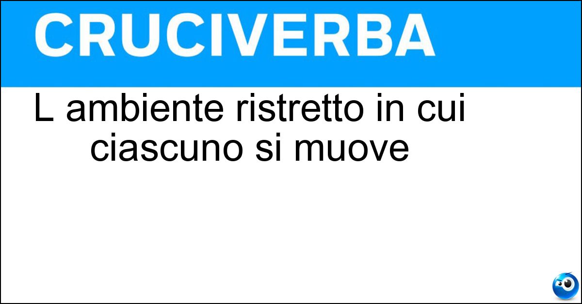 L ambiente ristretto in cui ciascuno si muove Soluzione L ambiente ristretto in cui ciascuno si muove - Microcosmo