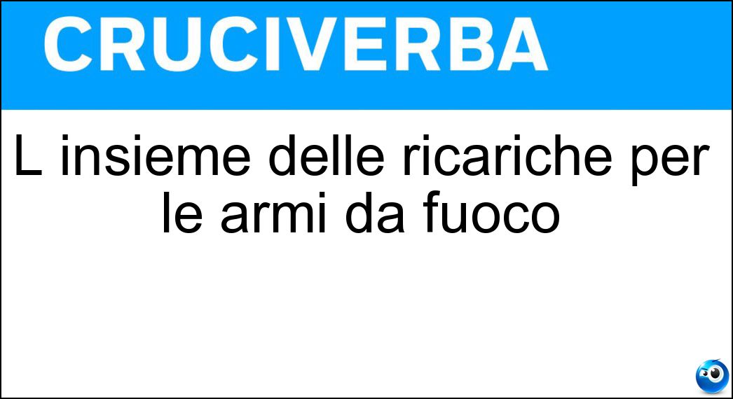 L insieme delle ricariche per le armi da fuoco