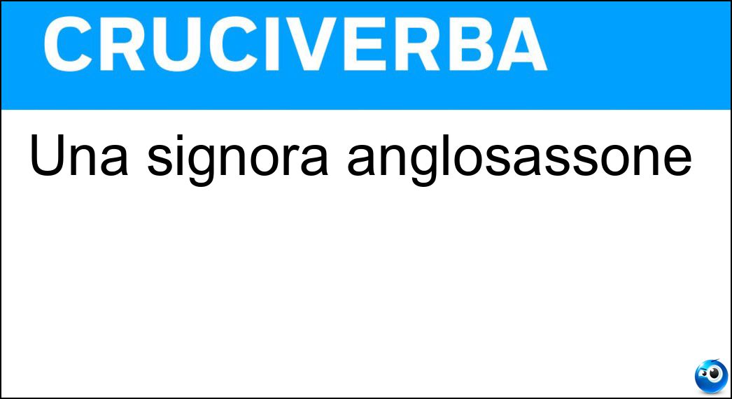 Una signora anglosassone Una signora anglosassone