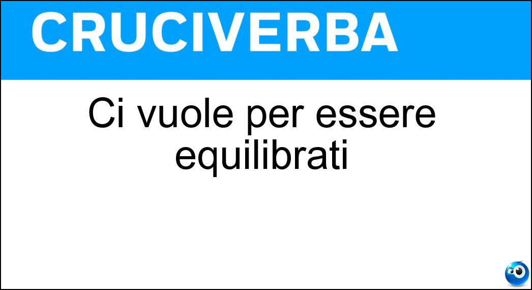 Ci vuole per essere equilibrati Soluzione Ci vuole per essere equilibrati - Misura