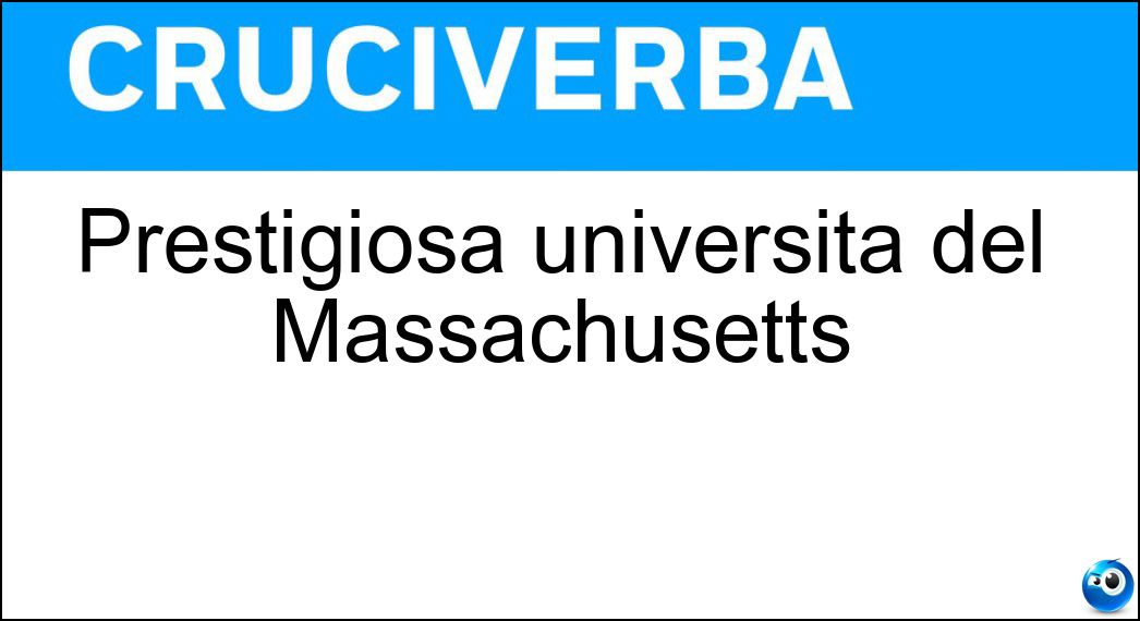 Prestigiosa università del Massachusetts Soluzione Prestigiosa università del Massachusetts - Mit