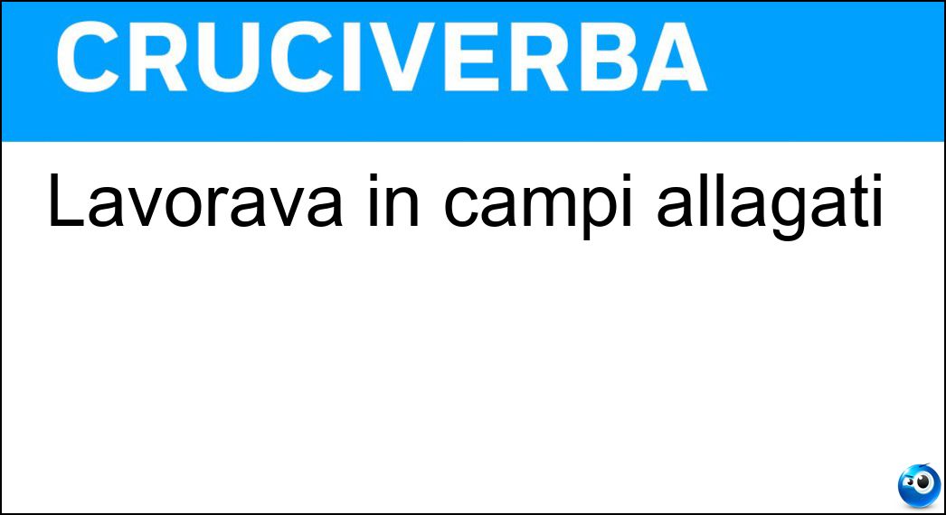 Lavorava in campi allagati Soluzione Lavorava in campi allagati - Mondariso