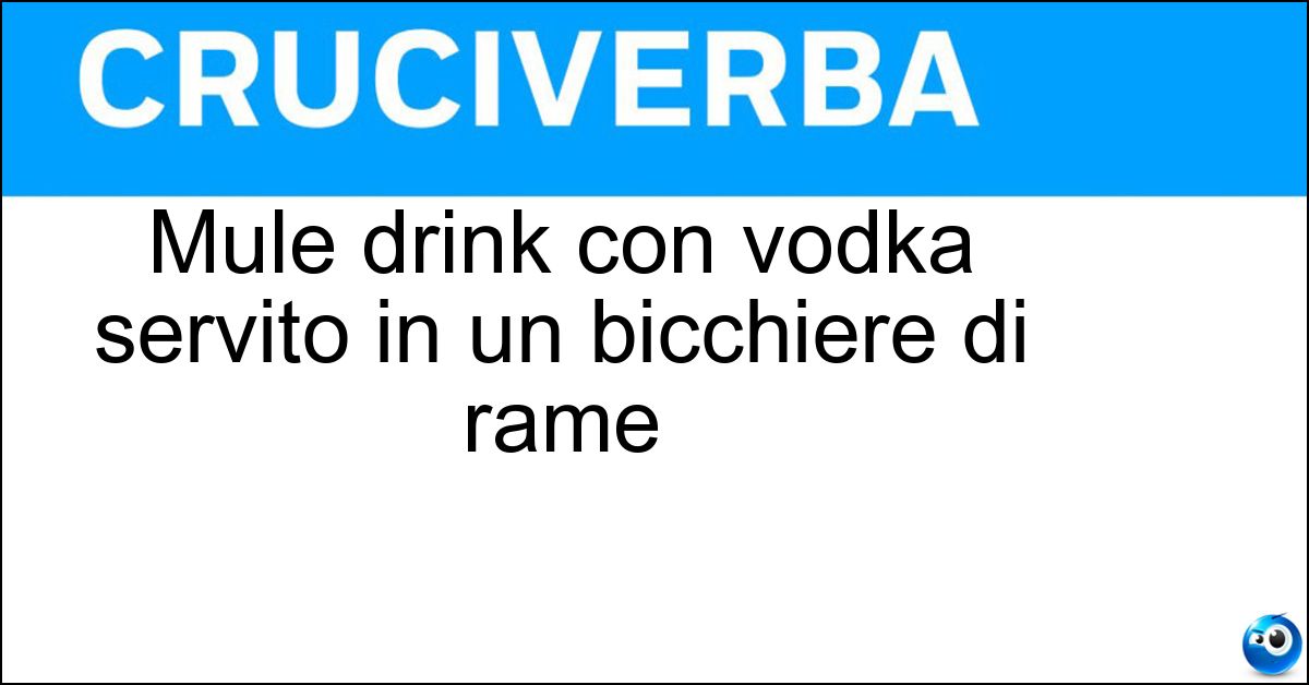 Soluzione Mule drink con vodka servito in un bicchiere di rame - Moscow
