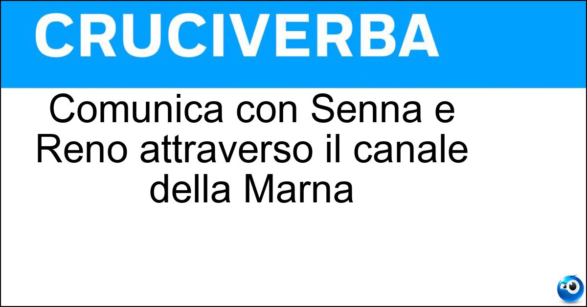 Soluzione Comunica con Senna e Reno attraverso il canale della Marna - Mosella