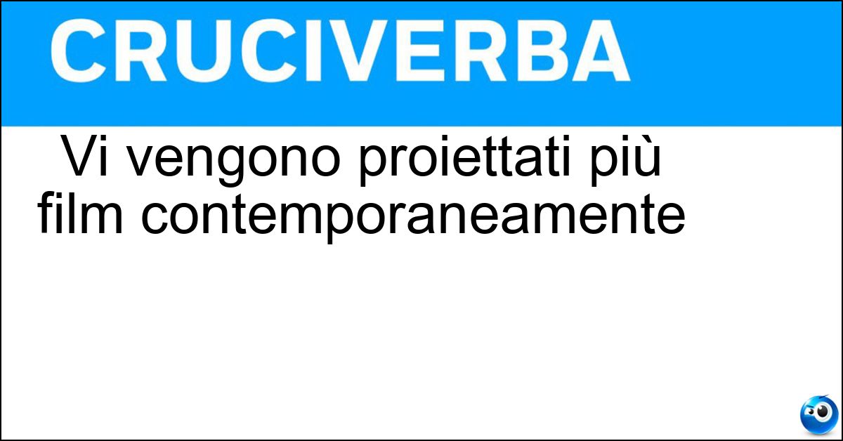 Soluzione Vi vengono proiettati più film contemporaneamente - Multisala