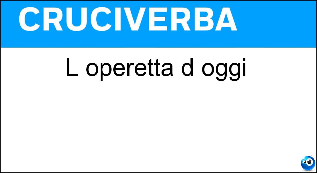 operetta oggi