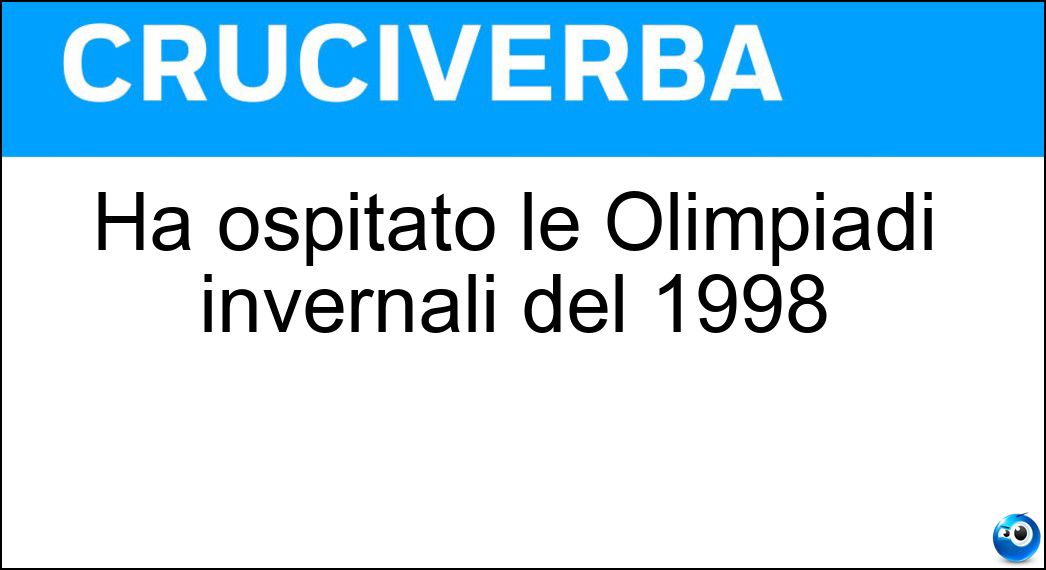 Ha ospitato le Olimpiadi invernali del 1998 Soluzione Ha ospitato le Olimpiadi invernali del 1998 - Nagano