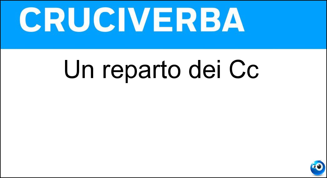 Un reparto dei Cc Soluzione Cruciverba: Un reparto dei Cc - Risposta Nas