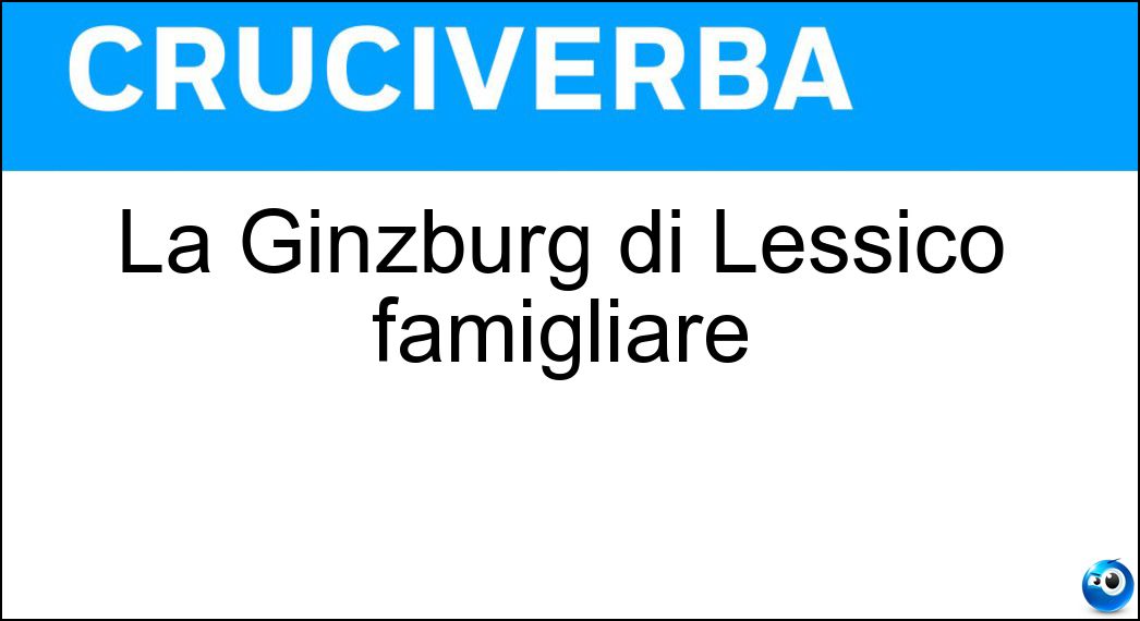 ginzburg lessico