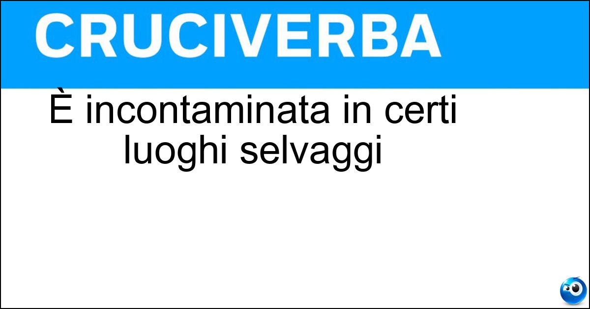 È incontaminata in certi luoghi selvaggi Soluzione È incontaminata in certi luoghi selvaggi - Natura