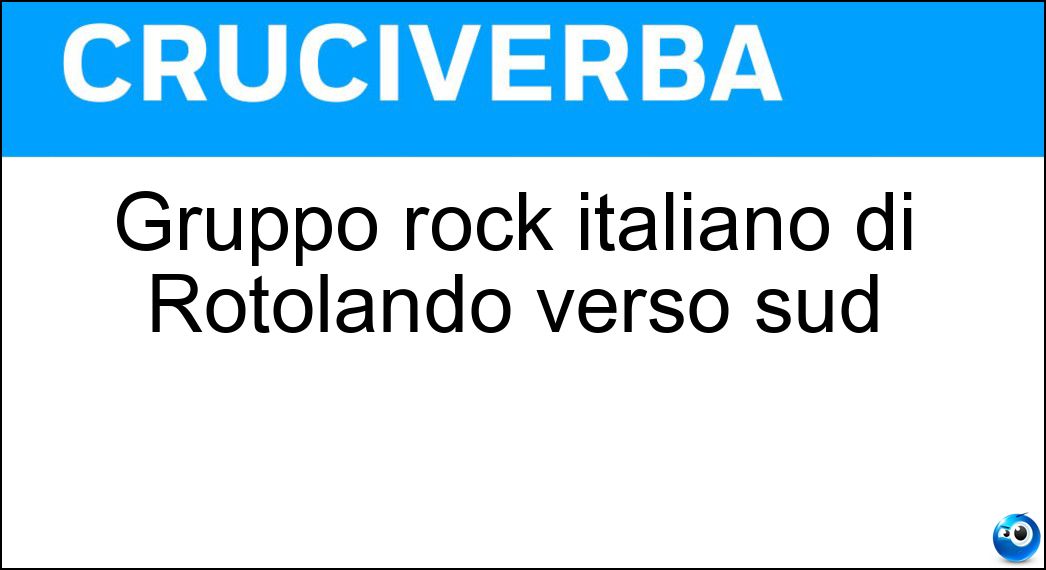 Soluzione Gruppo rock italiano di Rotolando verso sud - Negrita