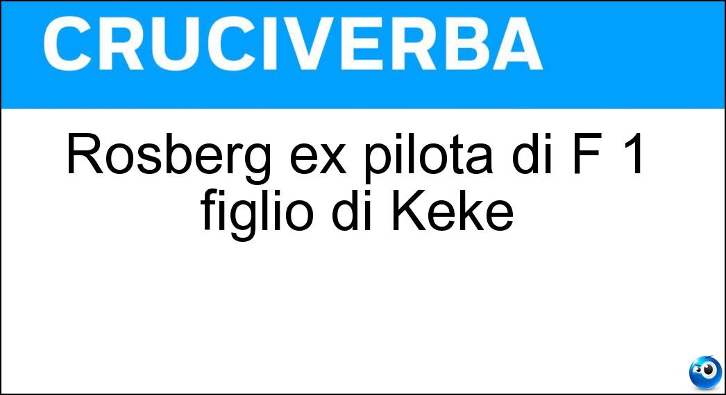Rosberg ex pilota di F 1 figlio di Keke Soluzione Rosberg ex pilota di F 1 figlio di Keke - Nico