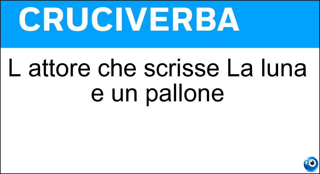 L attore che scrisse La luna è un pallone Soluzione L attore che scrisse La luna è un pallone - Niven
