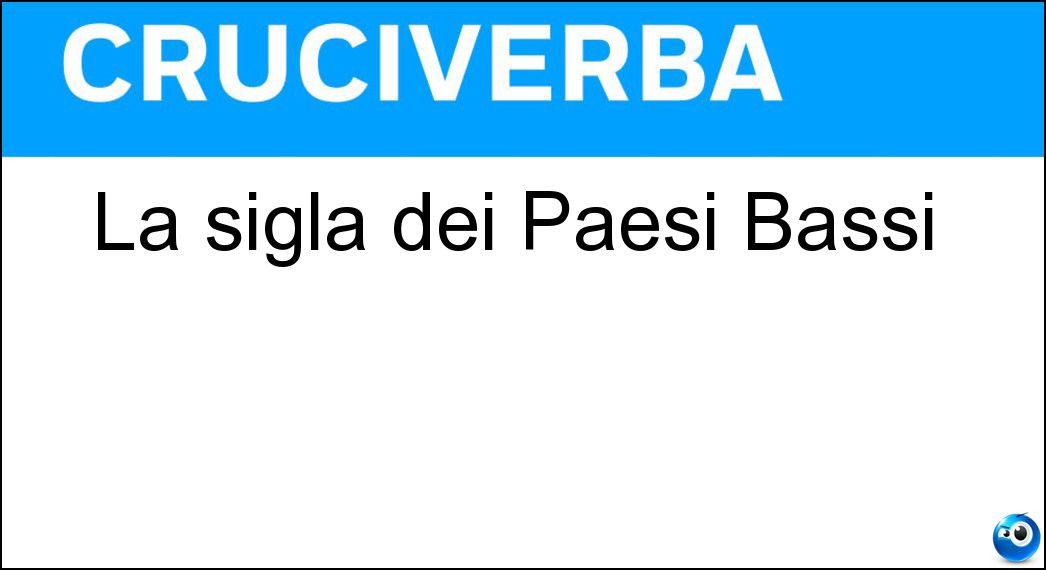 La sigla dei Paesi Bassi