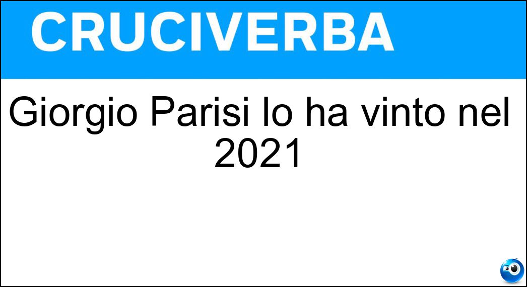 Giorgio Parisi lo ha vinto nel 2021 Soluzione Giorgio Parisi lo ha vinto nel 2021 - Nobel