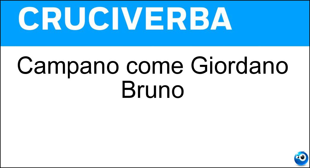 Campano come Giordano Bruno Soluzione Campano come Giordano Bruno - Nolano