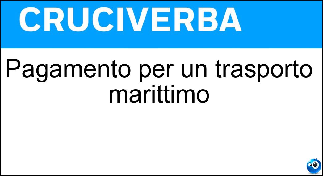 Pagamento per un trasporto marittimo