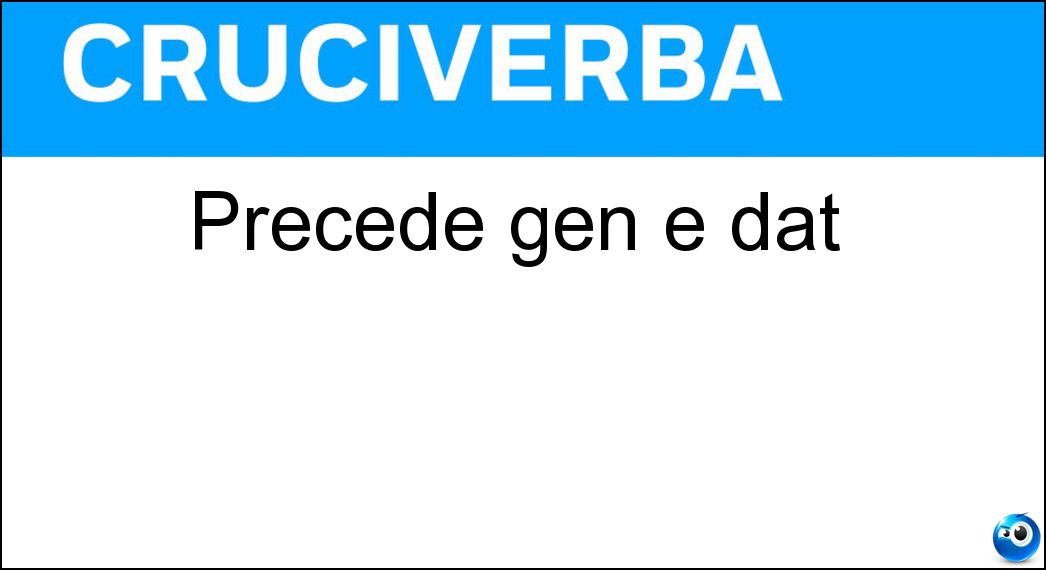 Precede gen e dat Soluzione Precede gen e dat - Nom