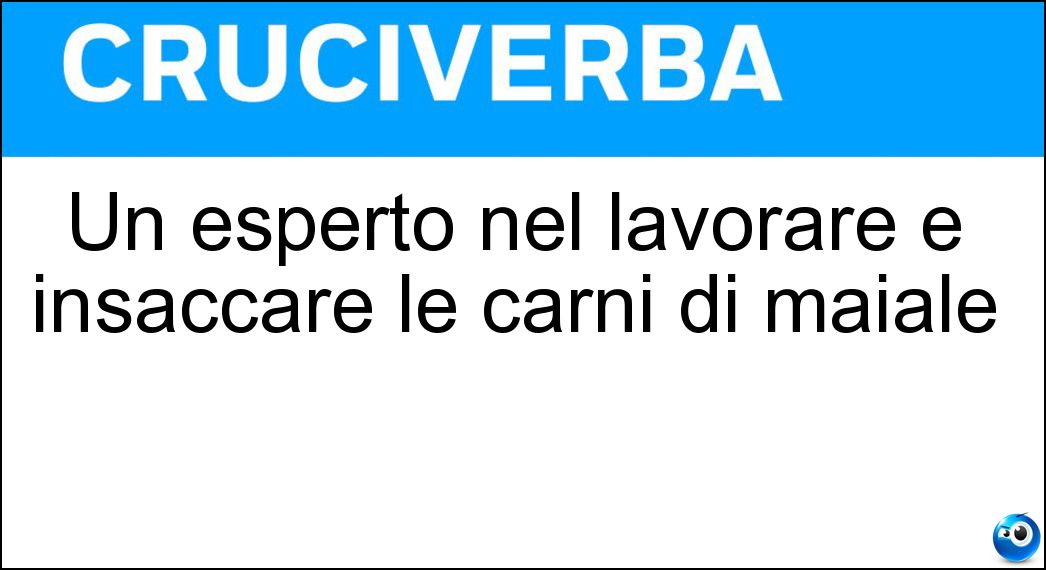 Un esperto nel lavorare e insaccare le carni di maiale Soluzione Un esperto nel lavorare e insaccare le carni di maiale - Norcino