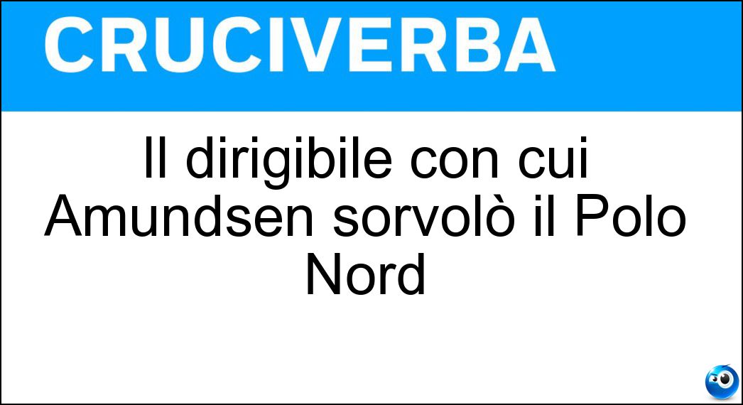 Il dirigibile con cui Amundsen sorvolò il Polo Nord Soluzione Il dirigibile con cui Amundsen sorvolò il Polo Nord - Norge