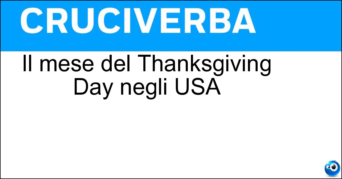 Soluzione Il mese del Thanksgiving Day negli USA - Novembre