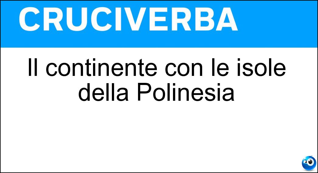 Il continente con le isole della Polinesia