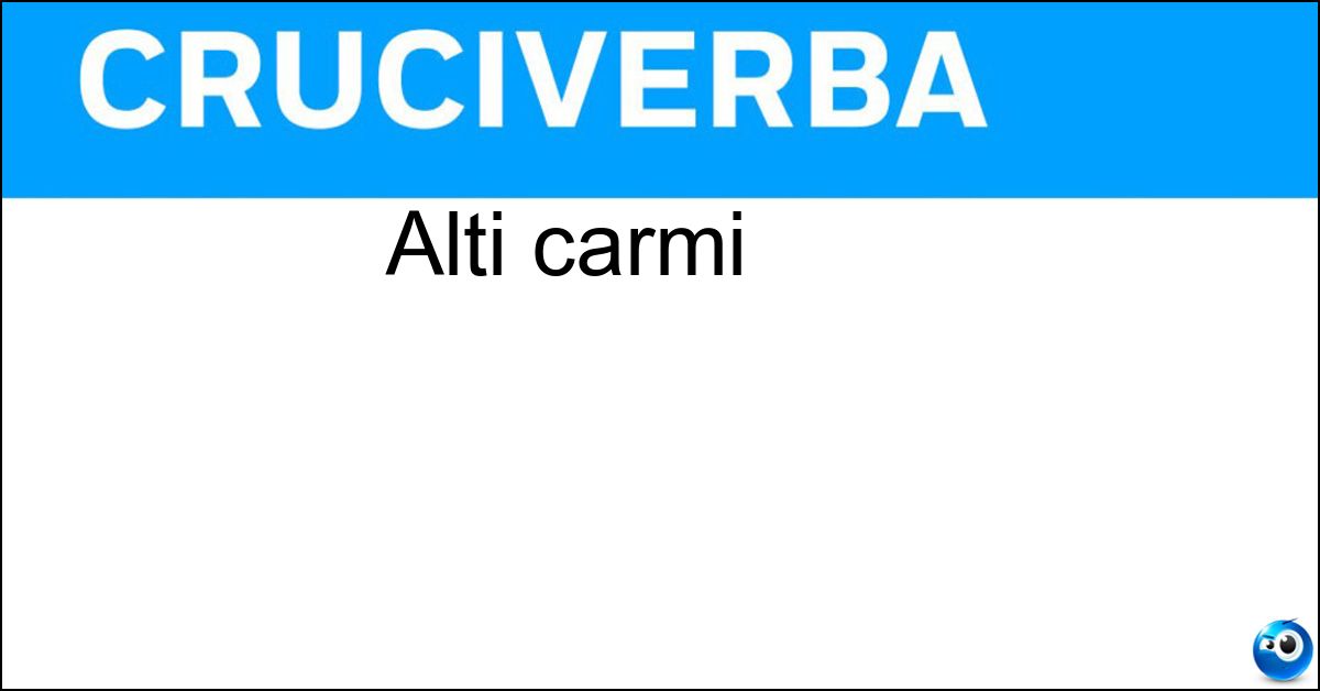 Alti carmi Soluzione Alti carmi - Odi