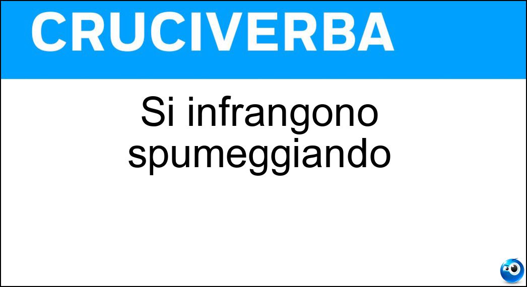 Si infrangono spumeggiando Soluzione Si infrangono spumeggiando - Onde
