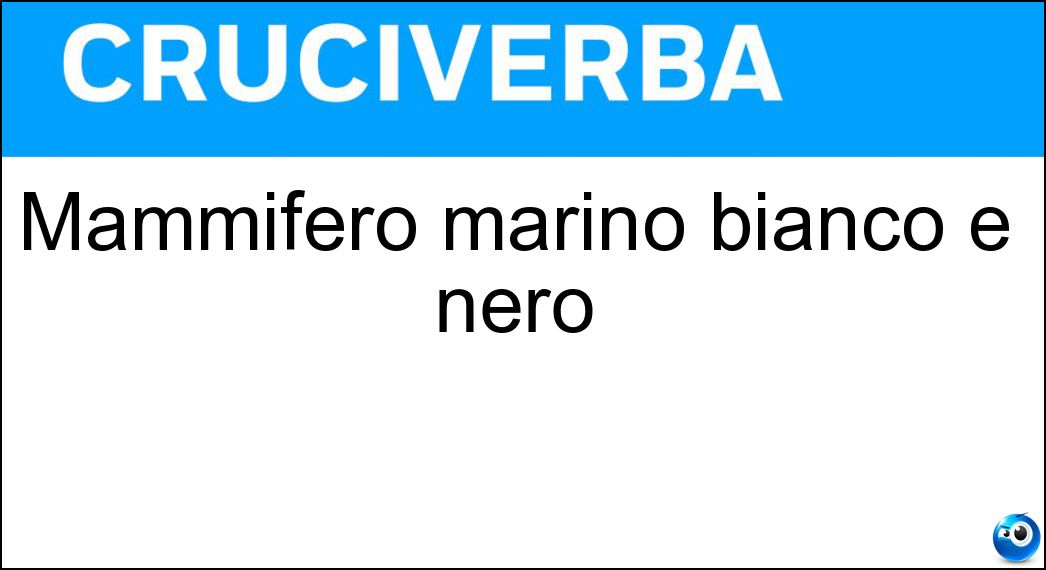 Mammifero marino bianco e nero