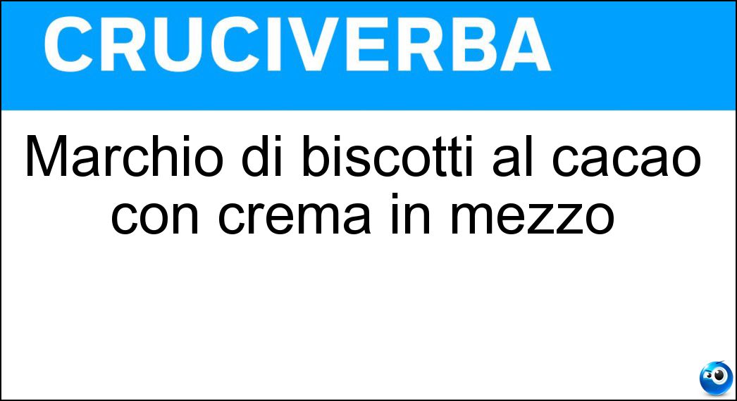 Marchio di biscotti al cacao con crema in mezzo