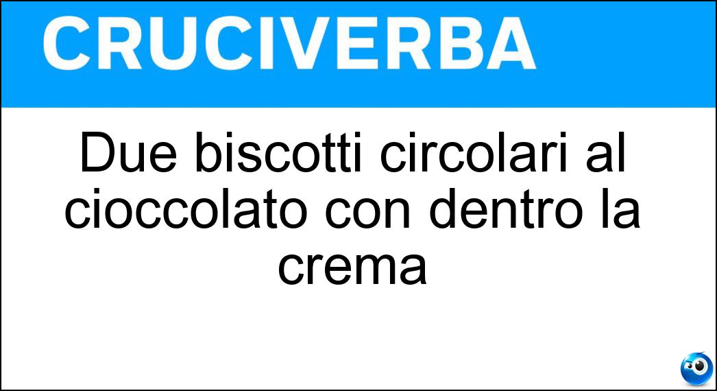 Due biscotti circolari al cioccolato con dentro la crema Soluzione Due biscotti circolari al cioccolato con dentro la crema - Oreo